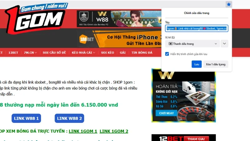 Hướng dẫn cách bookmark 1GOM siêu nhanh chóng